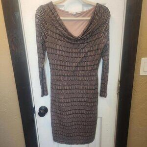 Boden Women's Lined Wool Blend Striped Geometric Dress Knee Length- Size 6R